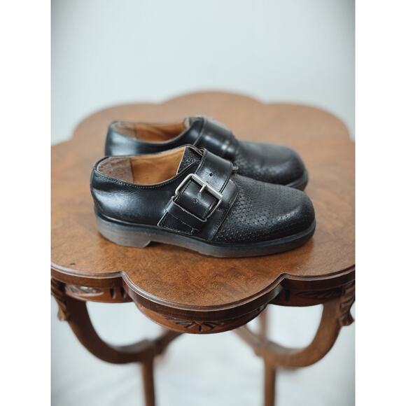 Dr. Martens Black Leather MIE England Buckle Loafer US Women's 7 Men's 6 #0017 - Picture 3 of 6